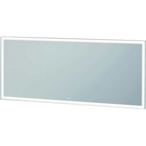 Duravit L-Cube Mirror, 63 X2 5/8 X27 1/2 White Aluminum Matt, Light Field, Square, Lc738500000 LC7385000006000 - main